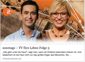 Presse: ZDF-Sendung 'sonntags - TV fürs Leben'